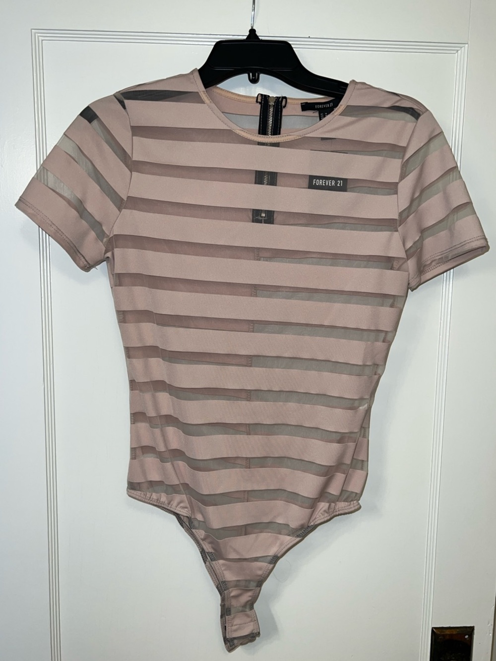 Forever 21 Sheer Nude Short Sleeve Bodysuit - NWT Medium